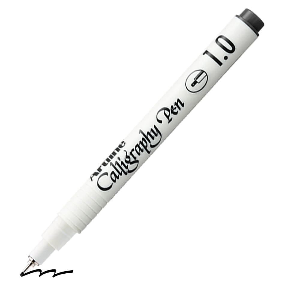 Artline Black Ink Calligraphy Pen of Writing Width 1.0 Pack of 12 | Popular Choice Among Artists & Calligraphers