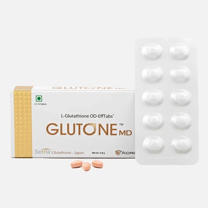 Glutone MD – Glutathione Mouth-Dissolving Tablets| Made with Setria L-Glutathione (Japan) 100mg| Radiant Glow & Even Skin Tone| Pack of 30 Tablets (Orange)