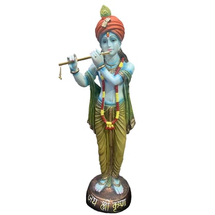 Standing Beautiful Krishan Resin Idol With Bansuri, Height-77 CM-Poly Resin