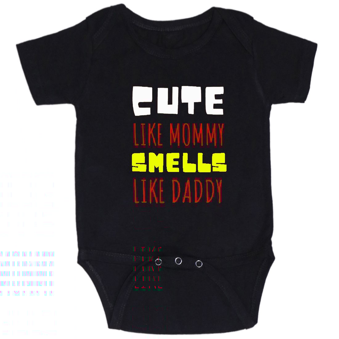 Multicolor Cute Like Mommy Smells Like Daddy Cotton Romper For 6 To 12 Months
