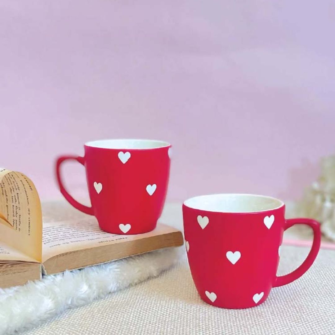 Valentine's Day Red Heart Mug - Perfect Combo Gift for Love