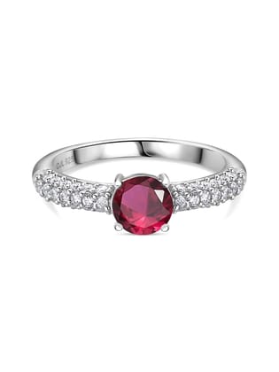 Ever So Red 1 Carat Solitaire Ring In 925 Silver-11