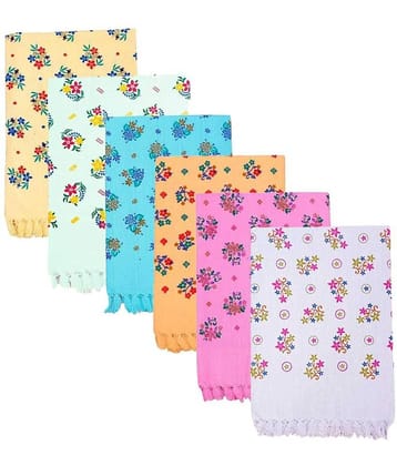 AMRO Beautility Needs - Cotton Multicolor Printed Bath Towel ( 75x150 ) cm Below 300 -GSM ( Pack of 6 )