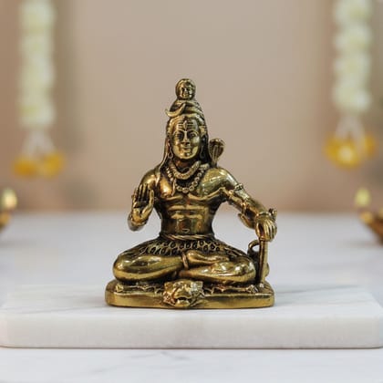 Handcrafted Brass Shiva Ji Decorative Idol, Height : 3 Inch (BSMAS1734 C)