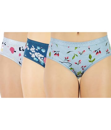 Ladyland Pack of 3 Cotton Hipster For Women ( Multicolor )