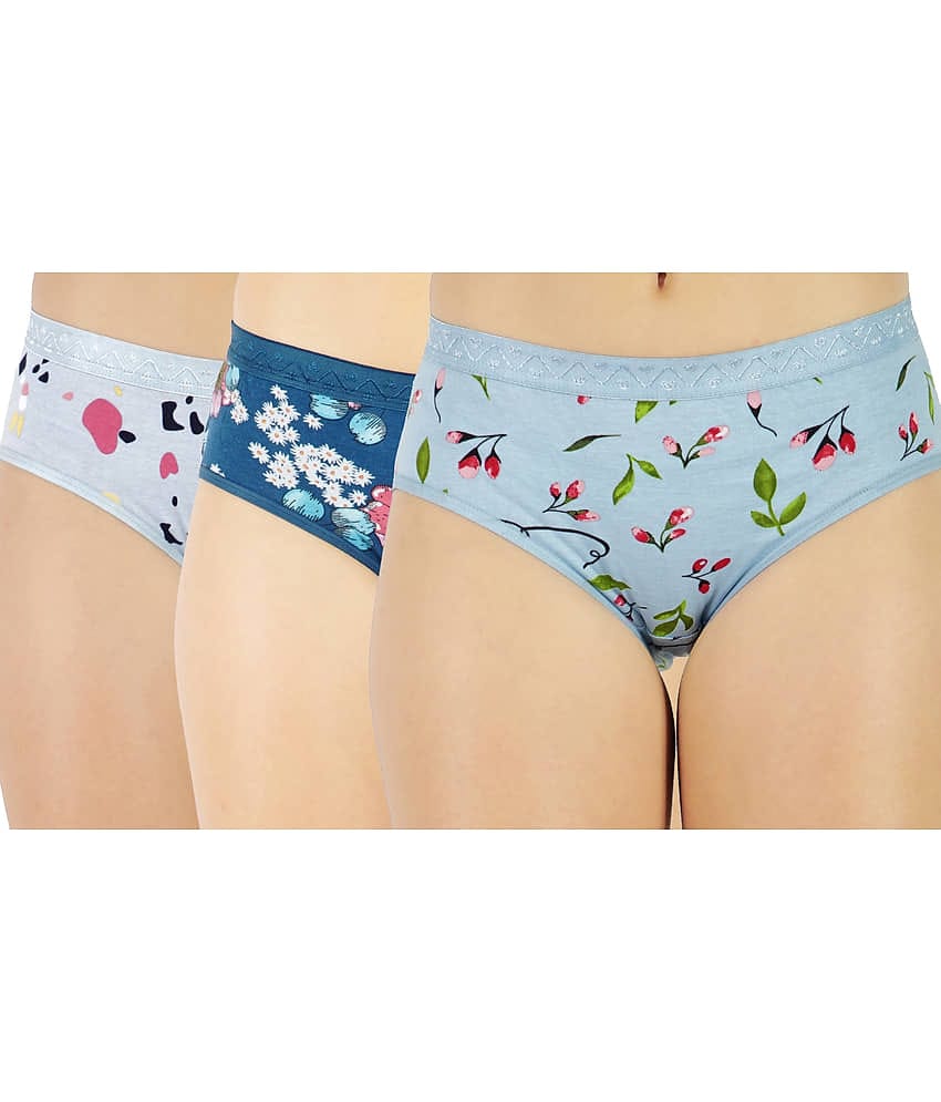 Ladyland Pack of 3 Cotton Hipster For Women ( Multicolor )