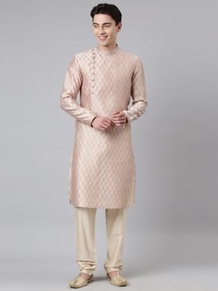 Peach Angrakha Kurta Set-Made To Measure / Only Kurta - No Lowers