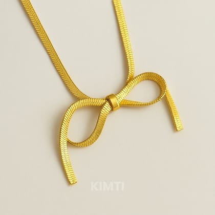 Anti Tarnish Bow Necklace