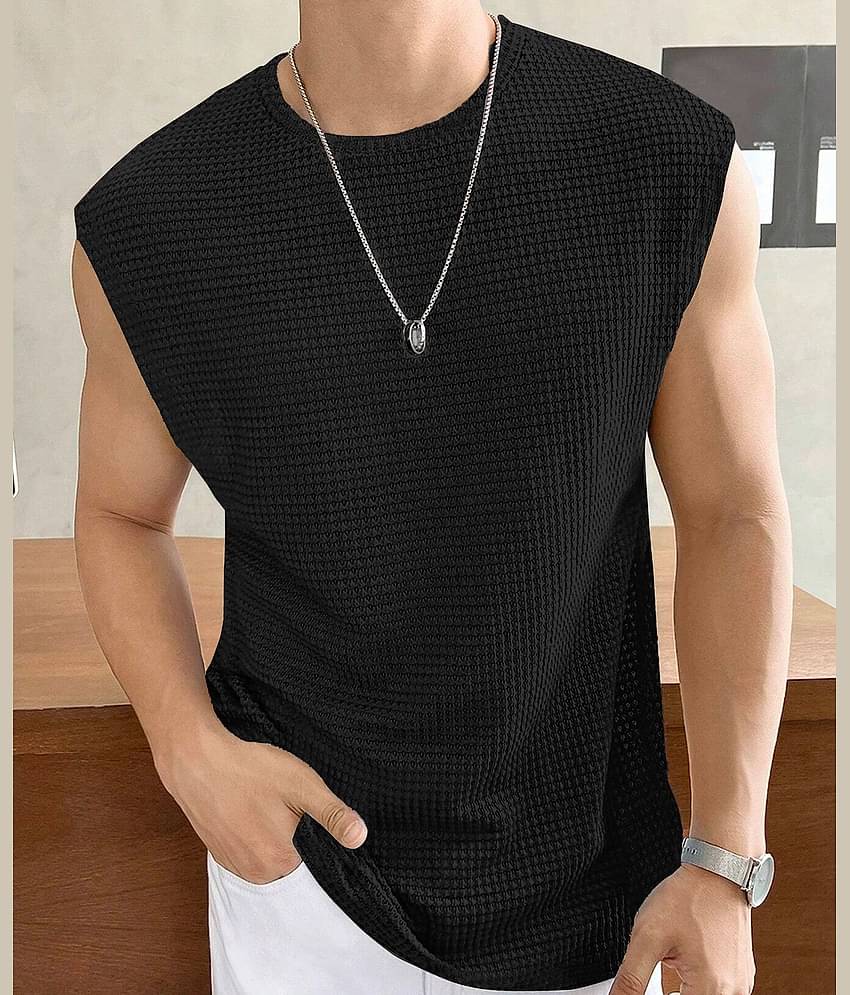 KAJARU Pack of 1 Cotton Blend Tank For Men ( Black )