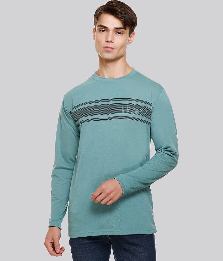 HVBK Pack of 1 Cotton Blend Regular Fit Men's T-Shirt ( Green )