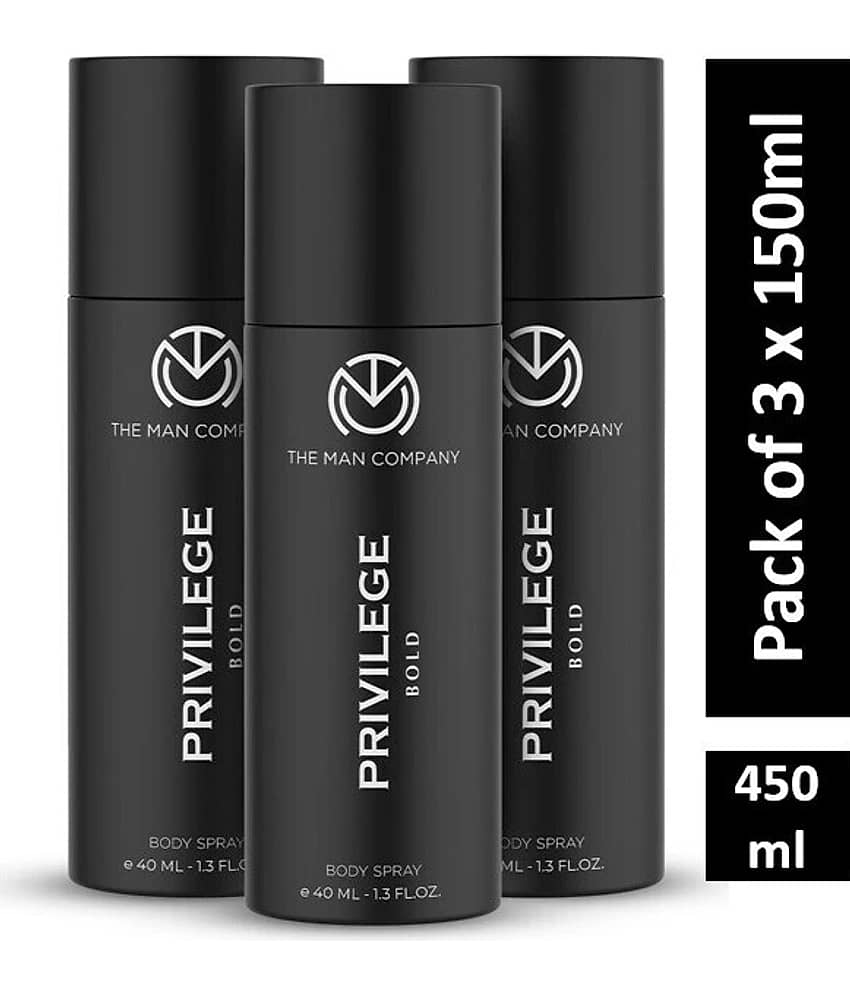 The Man Company Privilege Bold Long Lasting Deo Pk of 3 Deodorant Spray for Men 150 ml ( Pack of 3 )