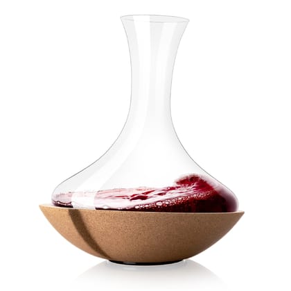 Vacu Vin Swirling Carafe - Crystal Glass Wine Decanter - Stunning Table Centerpiece - Elegant Wine Decanter With Stopper For Enhanced Wine Aeration And Pouring Experience