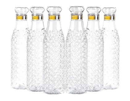 Plastic Water Bottle Set (1000ml Each,Plastic) (White, PET) (6)  by Ruhi Import Store