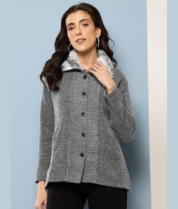 Aarika Women Woollen Shirt Collar Pullover ( Black )