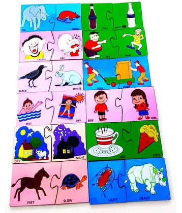 PETERS PENCE- Opposites Jigsaw Learning Puzzle Wooden Cards for Kids Pre Primary Education