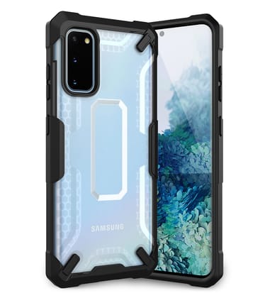 Drop Defense Pro Series Translucent Bumper Back Cover for Samsung Galaxy S20 6.2 inch, Ice White
