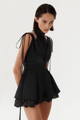 V-Neck Dazzle Dress-XXS / Black