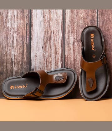 Inblu Brown Men's Thong Flip Flop