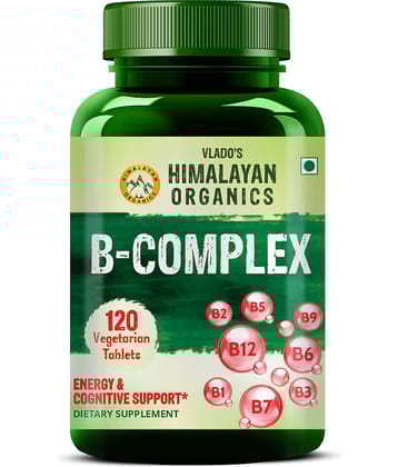 Vlado's Himalayan Organics Vitamin B Complex Tablets B1, B2, B3, B5, B6, B7, B9 & B12, 120 No.s