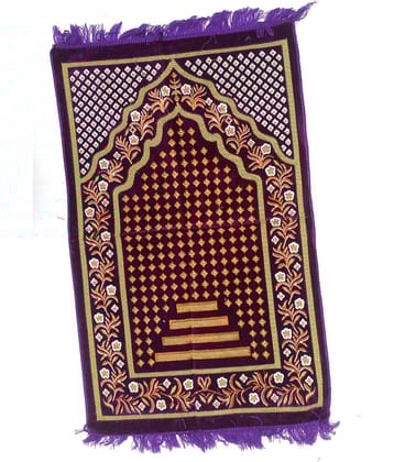 ALRAZA LOOMS Purple Single Anti-skid Velvet Prayer Mat ( 110 X 70 cm )