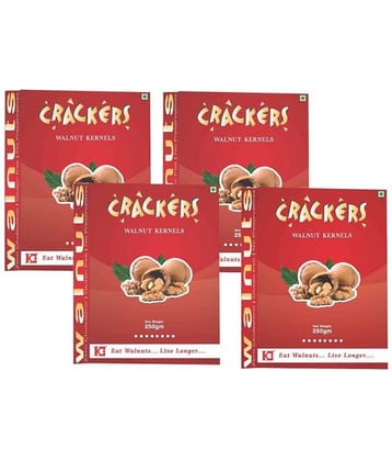 GO Crackers Kashmiri Brown Walnuts (Akhrot) Giri - 1 Kg (250gm x 4)