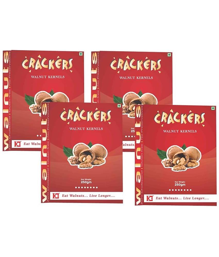 GO Crackers Kashmiri Brown Walnuts (Akhrot) Giri - 1 Kg (250gm x 4)