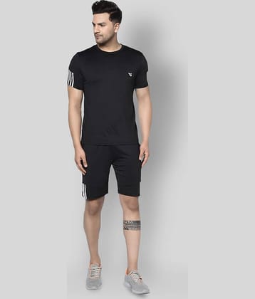 Glito - Black Polyester Regular Fit Solid Men's Sports Tracksuit ( Pack of 1 )