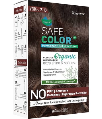 Vegetal Organic Permanent Hair Color 190 mL Dark Brown