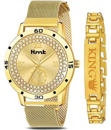 THMT Gold Stainless Steel Analog Men's Watch