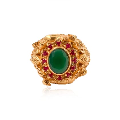 925 Sterling Silver Shiva Ring-Gold