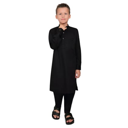 Terfi Black Kali Kurta for Boys-B1