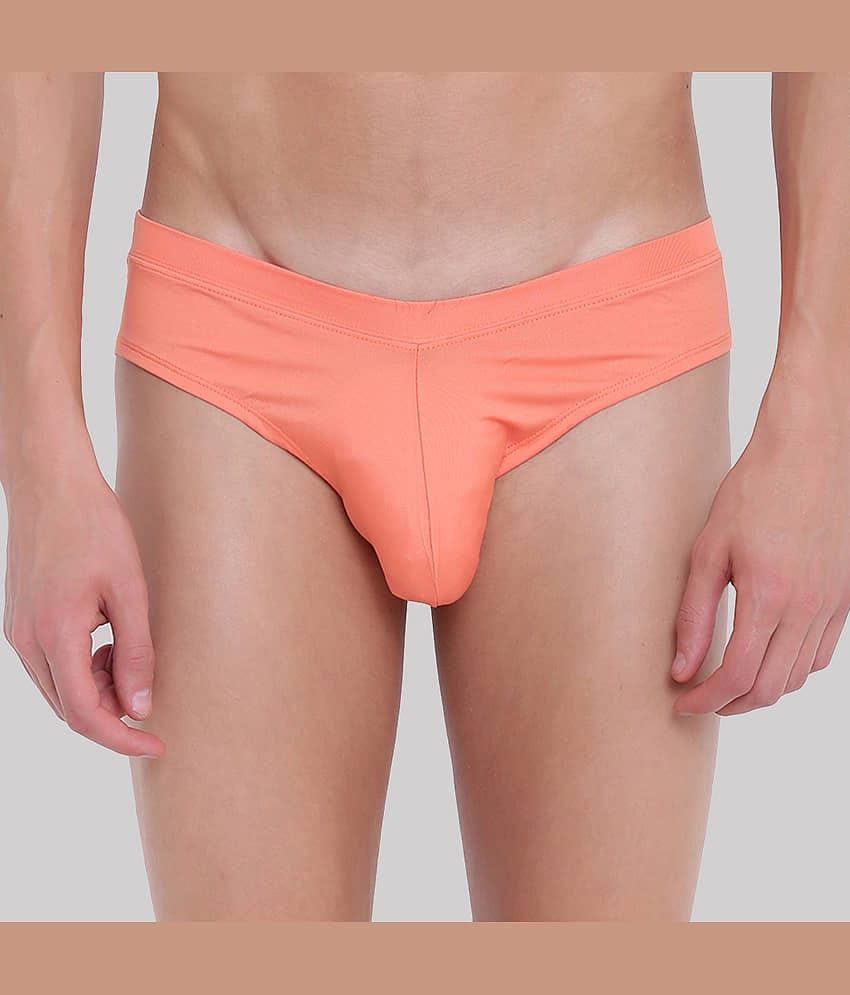 BASIICS By La Intimo Pack of 1 Polyester Briefs For Men's ( Orange )