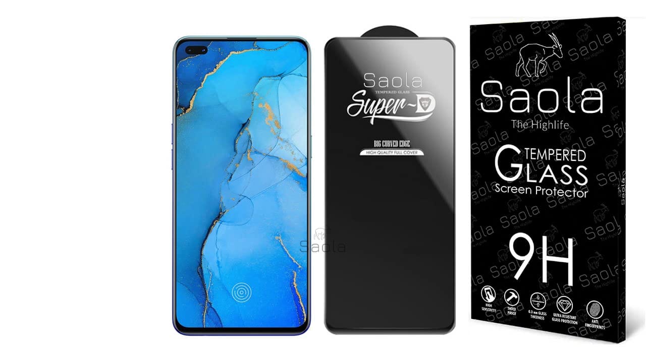 Saola Hd+ Oleophobic Tempered Glass Screen Protector For Oppo Reno 3 Pro Smartphone(Pack Of 1)With Free Installation Kit. Full Screen Coverage-6.4 Inch Saola Hd+ Oleophobic Tempered Glass Screen Protector For Oppo Reno 3 Pro Smartphone(Pack Of 1)With Fre