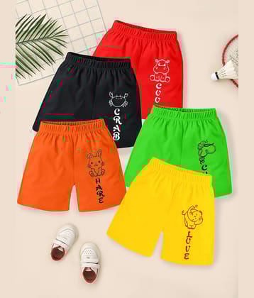 Kuchipoo Pack of 5 Cotton Blend Shorts For Boys ( Multicolor )