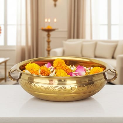 Brass Decorative Urli � Elegant Metal Decor, Diameter : 18 Inch (FMAS574 E)