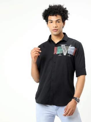 Men's Solid Twill Stretchable Shirt | Rick Rogue-M/38