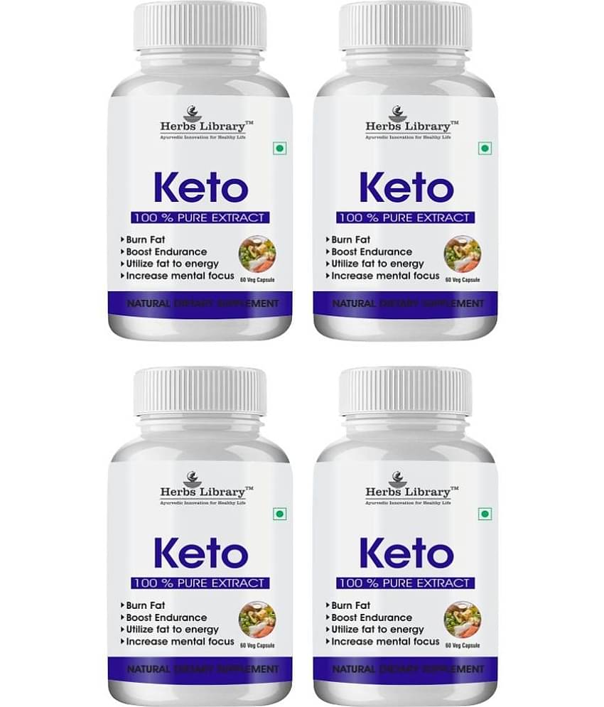 Herbs Library Keto Capules Supports Weight Loss with Garcinia Cambogia 60 Capsules Each (Pack of 4)
