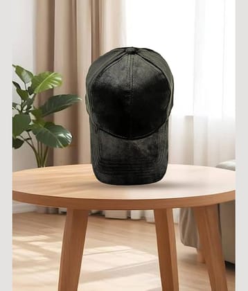 Babji Pack of 1 Suede Men's Cap ( Black )