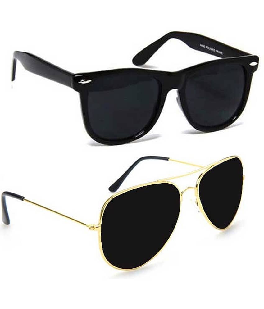 Elligator Multicolor Rectangular Sunglasses ( Pack of 2 )