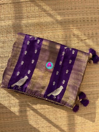 Crape tissue silk saree