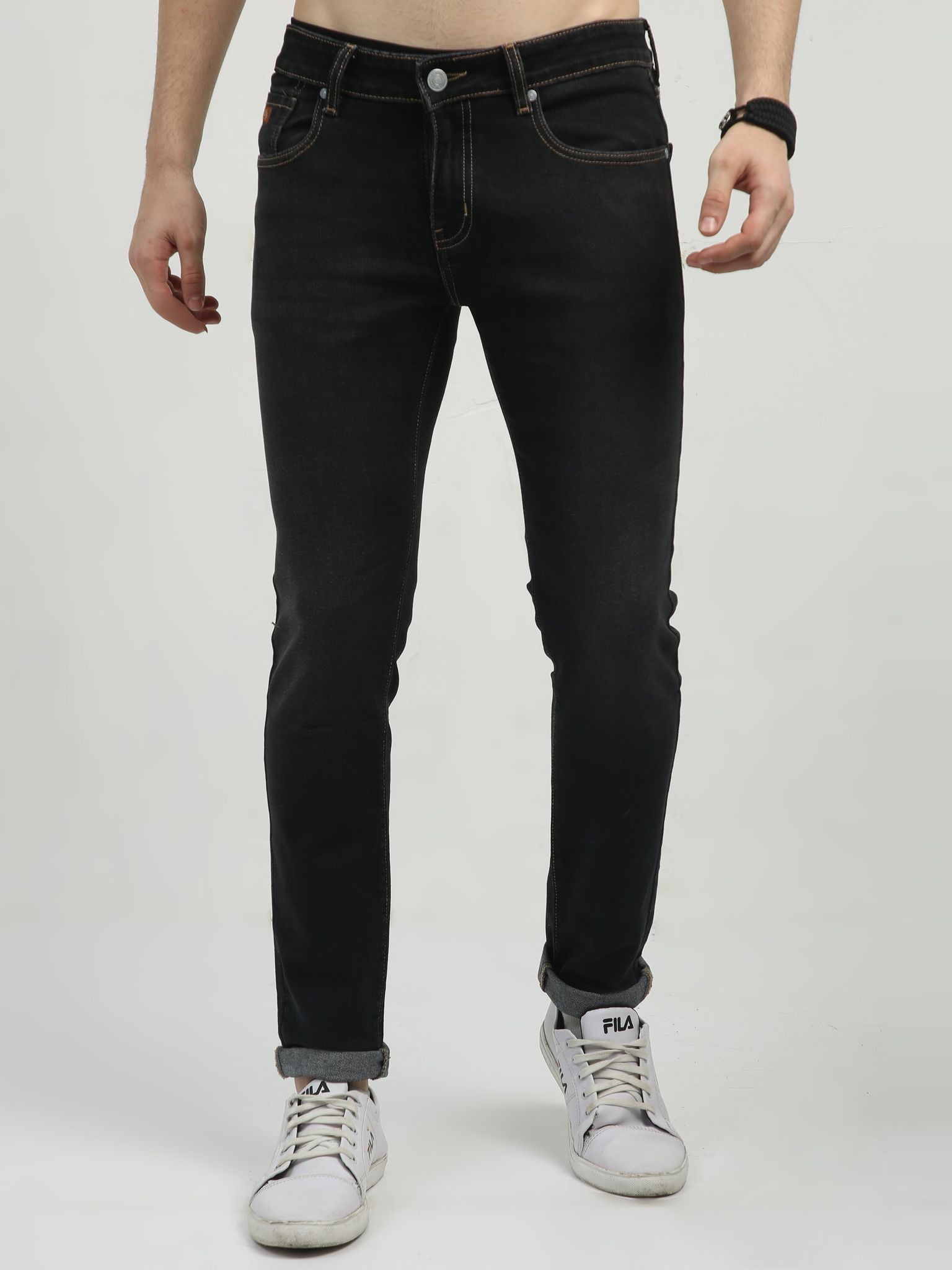 Classic Polo Men's   Slim Fit Cotton Blend Denim | CPDO2-48 PBLK-SF-LY