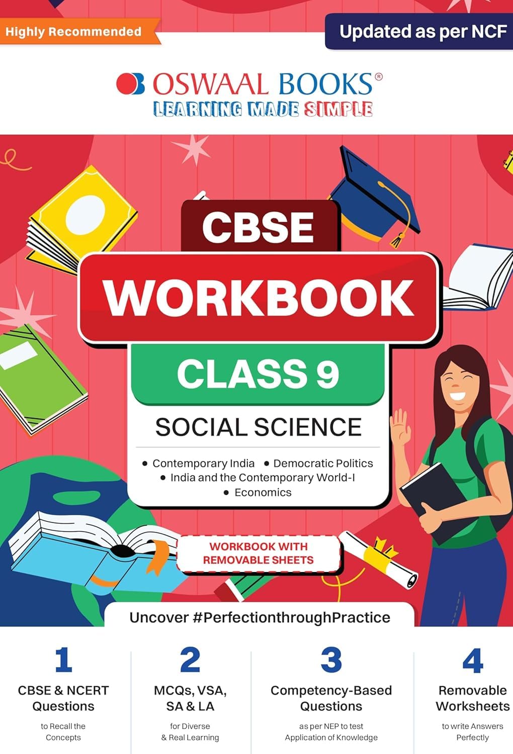Oswaal CBSE WORKBOOK SOCIAL SCIENCE FOR CLASS 9 including 4 books of ncert workbook with removable sheets [Paperback] Oswaal