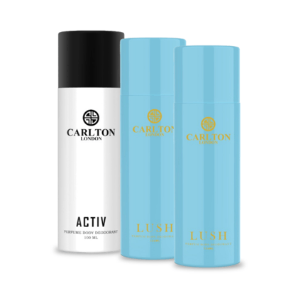 Carlton London Pack of 3 | Activ Deo * 1 | Lush Deo * 2