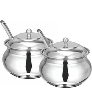 erum GHEE POT Steel Oil Container/Dispenser Set of 2 200 mL
