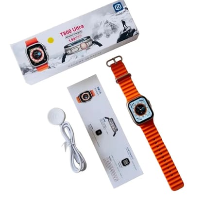 T800 Ultra Smart Watch with Bluetooth Calling, 2.0" HD Touch Display, Multiple Sports Modes, Heart Rate & Sleep Monitor, IP67 Water Resistant Smartwatch for Android & iOS (Random Color)