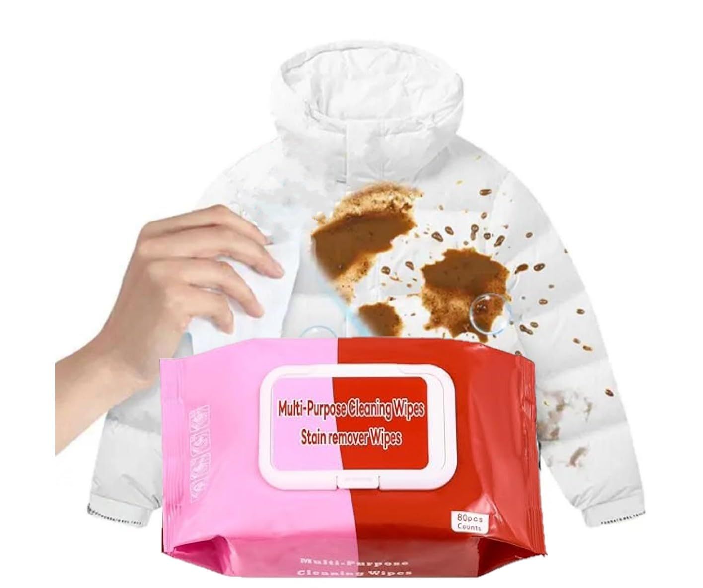 Clothing Stain Remover Wipes (80 Pcs)