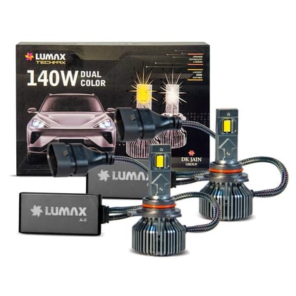 Lumax LED Auto Lamp 9012 12V, 140W Set | Double Color | Clear Beam Pattern | High Intensity | IP67 Waterproof |Plug & Play Installation