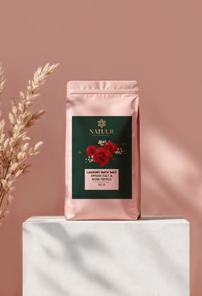 Natuur Relaxing Bath Salts Rose petals and Himalayan Salt Soak. Relax. Restore.