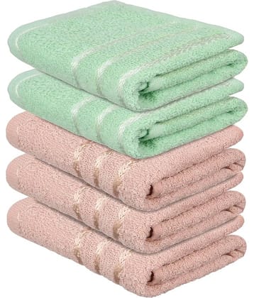 Swadesi E Shop Pack of 5 Cotton 351-400 -GSM Hand Towel ( Assorted )