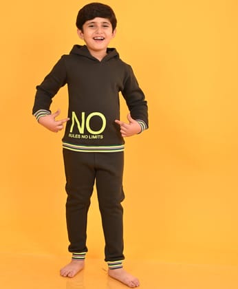 NO RULES FLEECE HOODIE JOGGER SET - OLIVE-0-6 MONTHS / 2N / OLIVE